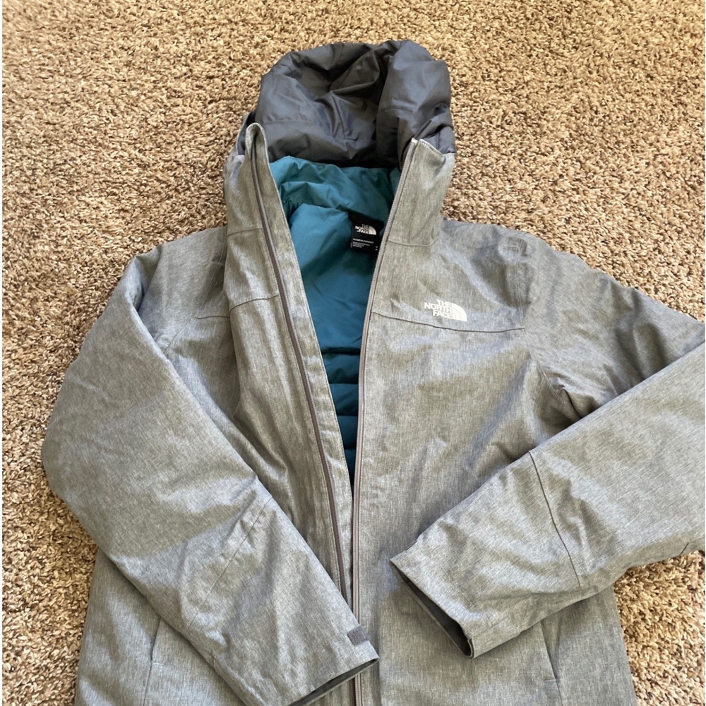 The North Face Womens DryVent Hooded Quilted Insulated Jacket Heather Grey M - Picture 11 of 16